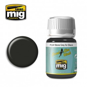 Mig Ammo Books - Panel Line Wash Stone Grey for Black - 1615