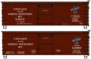 Accurail - Ho 36'DS Wood Boxcar C&NW 2#Set - 1232