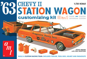 AMT-ERTL Models - 63 Chevy II Station Wagon w Trailr 1:25 - 1201