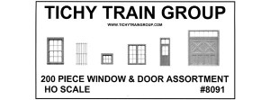 Tichy Train Group - Ho 200pc Window Door Part Asst - 8091