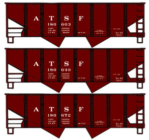 Accurail - Ho Usra Twin Hopper Atsf 3#Set - 8056