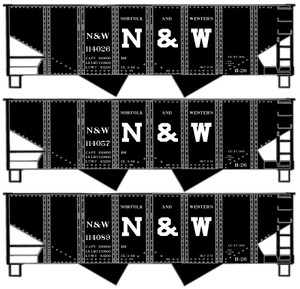 Accurail - Ho Usra Twin Hopper N&W 3#Set - 8070
