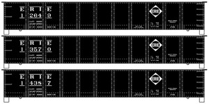 Accurail - Ho 41'Steel Gondola Erie 3#Set - 37554