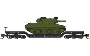 Bachmann - N 52' Flatcar with Sheridan Tank Black - 71386