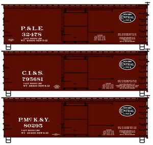 Accurail - 36' Wood Boxcar 3pk Nycl - 8086
