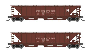 Broadway Limited - N H32 Cvd Hopper PRR 2pk A Red - 7250