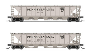 Broadway Limited - N H32 Cvd Hopper PRR 2pk B Gray - 7253