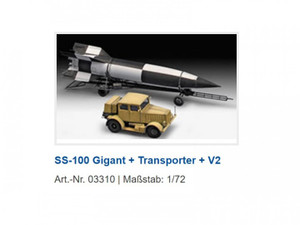 Revell Monogram Germany - SS-100 Gigant + Transporter + V2 1:72 - 3310