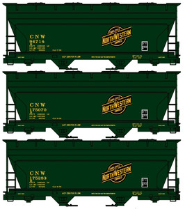 Accurail - Ho 2bay ACF Cvd Hopper C&NW 3#Set - 8132