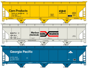 Accurail - Ho 3-bay ACF Cvd Hopper Priv Owner 3#Set - 8137