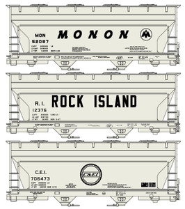 Accurail - HO 2 Bay ACF Covered Hopper Monon 3pc - 8151
