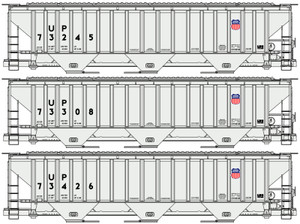 Accurail - Ho PS Cvd Hopper UP 3#Set - 8138
