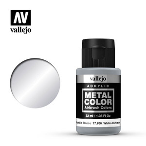Vallejo Acrylic Paints - Metallic White Aluminium 6p - 77706