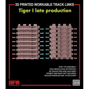 Ryefield Models - 3D Printed Workable Tracks Tiger I late - 2030