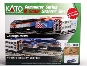 Kato - N F40Ph Bi-Level VRE Pass Train Set w/PP - 1060034