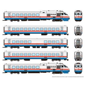 Rapido Trains - N Turbo Liner Amtrak Ph-III Set#2 W/sd - 525502