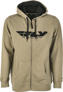 Fly Racing - Fly Corporate Zip Up Hoodie Tan/black Sm - 354-0194S