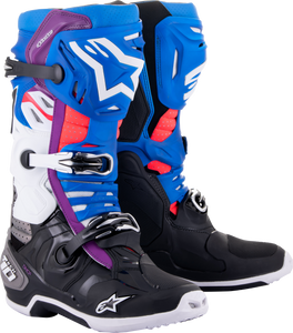 Alpinestars - Tech 10 Supervented Boots Blk/enamel Blu/pur/wht Sz 8 - 2010520-1792-8