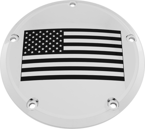 Custom Engraving - 7   Tc Derby Cover American Flag Chrome - PATR21-12