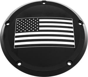 Custom Engraving - 7   Tc Derby Cover American Flag Black - PATR21-12BG