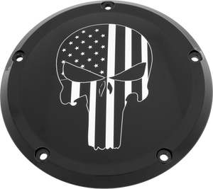 Custom Engraving - 7 Tc Derby Cover Punisher Black - PATR22-12BG Custom Engraving - 7 Tc Derby Cover Punisher Black - PATR22-12BG