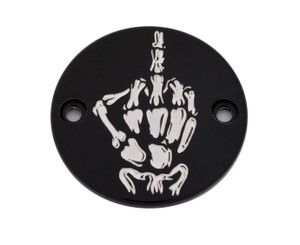 Custom Engraving - M8 Timer Cover Bone Finger Black - SKUL24-63BG Custom Engraving - M8 Timer Cover Bone Finger Black - SKUL24-63BG