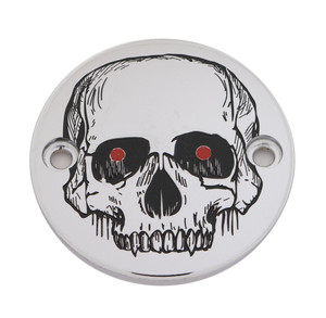 Custom Engraving - M8 Timer Cover Skull Chrome - SKUL33-63 Custom Engraving - M8 Timer Cover Skull Chrome - SKUL33-63