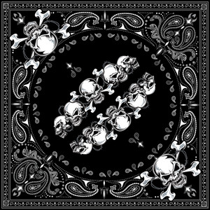Zan - Bandanna Skull Row - B140 Zan - Bandanna Skull Row - B140