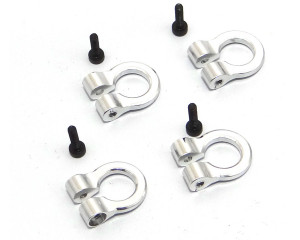 Hot Racing - 1/10 Scale Aluminum Silver Tow Shackle D-Rings (4) - ACC80808 Hot Racing - 1/10 Scale Aluminum Silver Tow Shackle D-Rings (4) - ACC80808