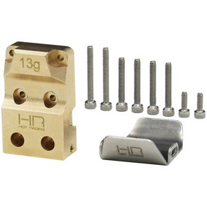 Hot Racing - Brass Diff Cover W/ Ss Skid Plate Scx24 - SXTF12CP