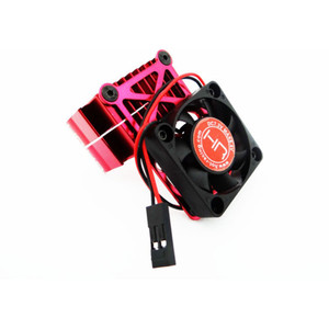 Hot Racing - Clip-on Two-piece Motor Heat Sink W/ Fan (red) - MH550TE02 Hot Racing - Clip-on Two-piece Motor Heat Sink W/ Fan (red) - MH550TE02