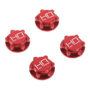 Hot Racing - Serrated Dirt Shield Wheel Nuts 17mm Red (4) - NRO10N02 Hot Racing - Serrated Dirt Shield Wheel Nuts 17mm Red (4) - NRO10N02