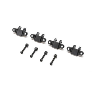Team Losi Racing - Lower Shock Mount, Aluminum, Black(4): Mini Lmt - 314009