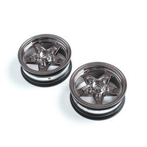 Losi - Front Wheel, Black Chrome (2): 22s Drag - 43049 Losi - Front Wheel, Black Chrome (2): 22s Drag - 43049