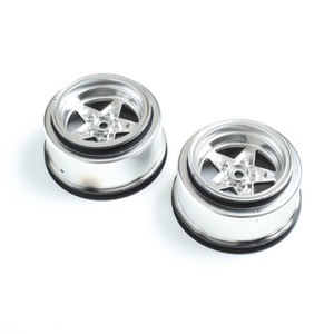 Losi - Rear Wheel, Satin Chrome (2): 22s Drag - 43048 Losi - Rear Wheel, Satin Chrome (2): 22s Drag - 43048