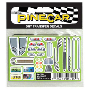 Pinecar - Dry Transfer Decals, Racer Accents - 4014