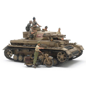 Tamiya - 1/35 German Tank Panzerkampfwagen Iv Ausf.f & Motorcycle Set North Africa Limited Edition - 25208 Tamiya - 1/35 German Tank Panzerkampfwagen Iv Ausf.f & Motorcycle Set North Africa Limited Edition - 25208