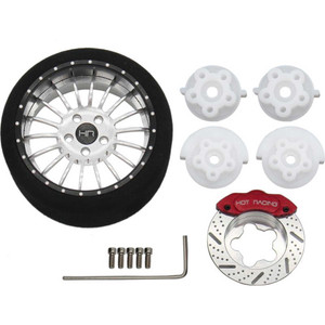 Hot Racing - Silver 18 Spoke Steering Tx Aluminum Wheels - SW38808 Hot Racing - Silver 18 Spoke Steering Tx Aluminum Wheels - SW38808