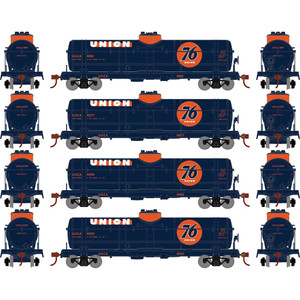 Athearn - Ho 1-dome Tank, Union Oil/uocx (4) - 3373 Athearn - Ho 1-dome Tank, Union Oil/uocx (4) - 3373