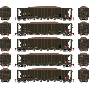 Athearn - Ho Rtr 5-bay Rapid Discharge Hopper, Hlmx #2 (5) - 98498 Athearn - Ho Rtr 5-bay Rapid Discharge Hopper, Hlmx #2 (5) - 98498