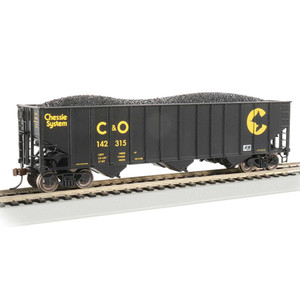 Bachmann Industries - Ho 100t 3bay Hopper, Chessie/c&o #142315 - 18744