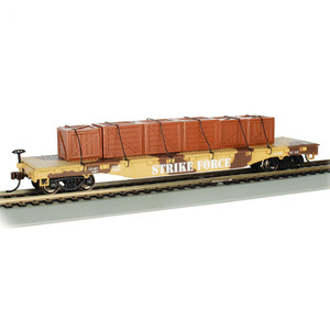 Bachmann Industries - Ho 52' Flat Desert Camouflage With Crates - 18934 Bachmann Industries - Ho 52' Flat Desert Camouflage With Crates - 18934