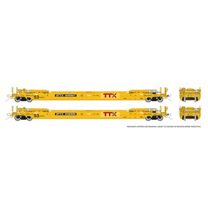 Rapido Trains - Ho 53 Husky Stack Well Car Ttx Patched 2pk - 401064A Rapido Trains - Ho 53 Husky Stack Well Car Ttx Patched 2pk - 401064A