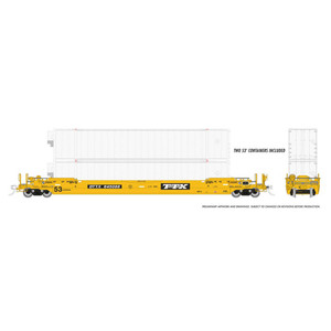 Rapido Trains - Ho 53 Husky Stack Well Car/2 Containers Ttx 3pk - 401061 Rapido Trains - Ho 53 Husky Stack Well Car/2 Containers Ttx 3pk - 401061