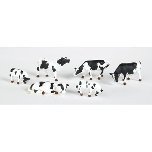 Bachmann Industries - Ho Cows, Black & White (6) - 33103