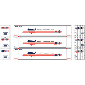 Athearn - Ho 48' Containers, Atgu #287502/287505/287509 - 19140
