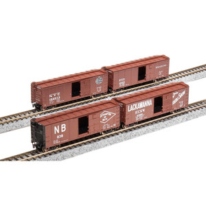 Broadway Limited Imports - N, 40' Steel Boxcar, Set C, 4pk, Nyc, Rdg, Dlw, Nb - 7272 Broadway Limited Imports - N, 40' Steel Boxcar, Set C, 4pk, Nyc, Rdg, Dlw, Nb - 7272