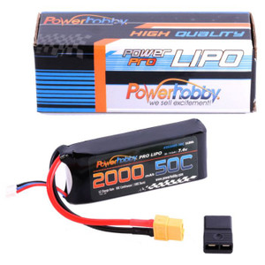 Power Hobby - 2S 7.4v 2000mAh 50C LiPo Battery w/ XT60 Plug + Traxxas - 2S200050CXT60APT Power Hobby - 2S 7.4v 2000mAh 50C LiPo Battery w/ XT60 Plug + Traxxas - 2S200050CXT60APT