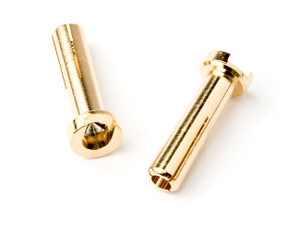 TQ Wire - 4mm Male Bullets Low Profile (pr.) Gold 18mm - 2501