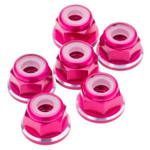 1UP Racing - 7075 Aluminum M3 Flanged Locknuts - Pink Shine - 6pcs - 80548 1UP Racing - 7075 Aluminum M3 Flanged Locknuts - Pink Shine - 6pcs - 80548